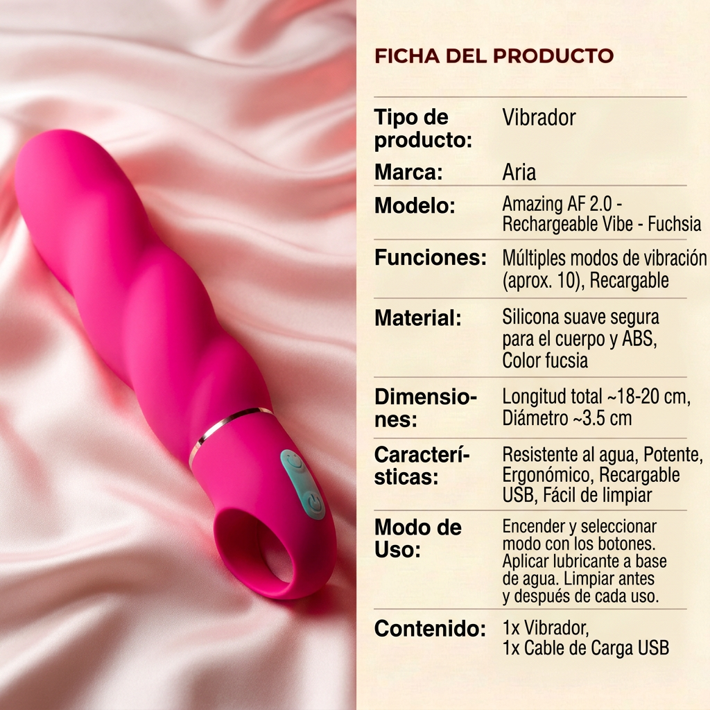 Aria - Amazing AF 2.0 - Rechargeable Vibe - Fuchsia