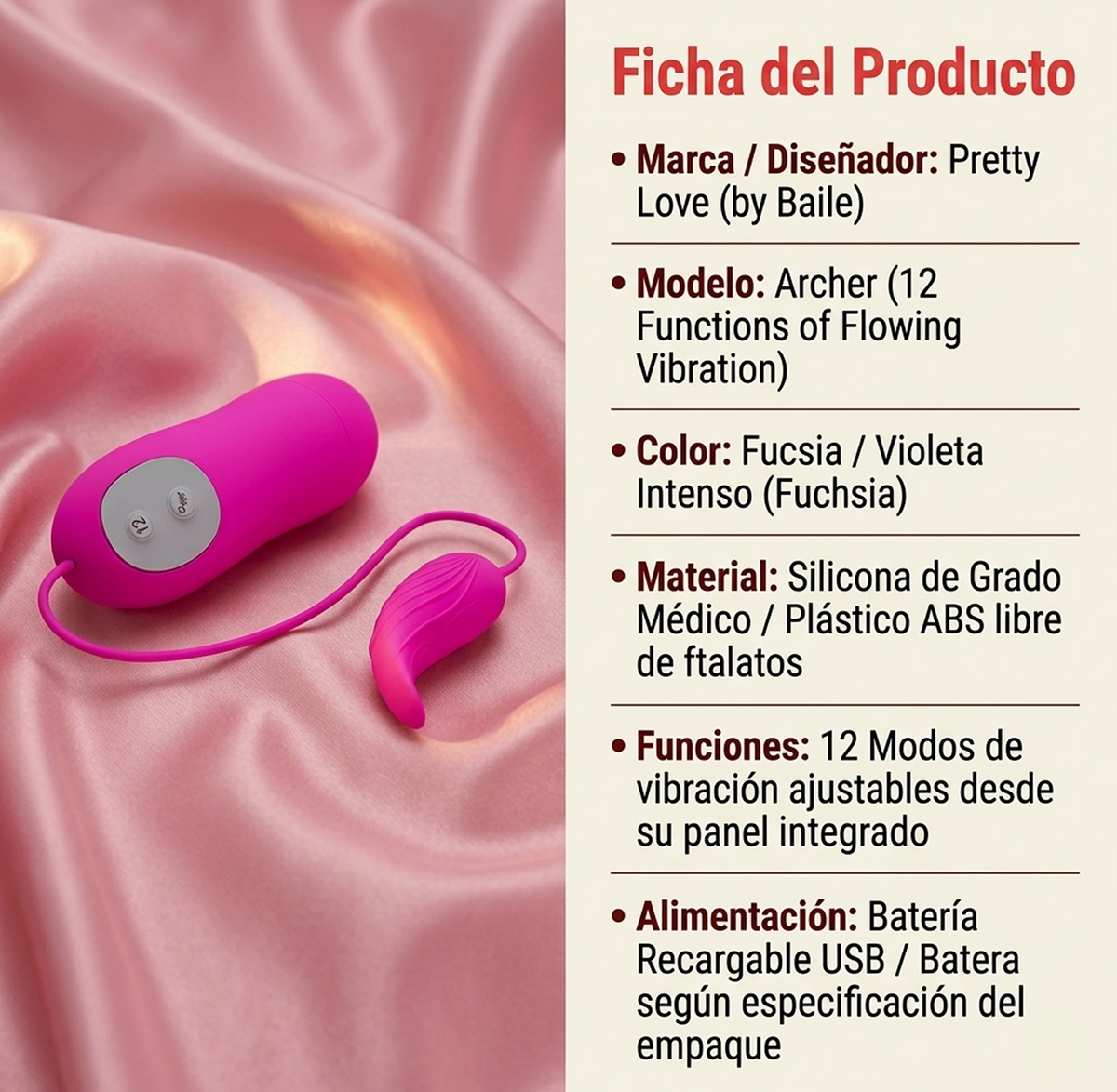 Pretty Love Archer Vibrator - Fuchsia