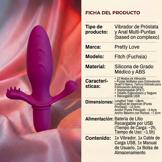 Pretty Love Fitch Anal Vibrator - Fuchsia