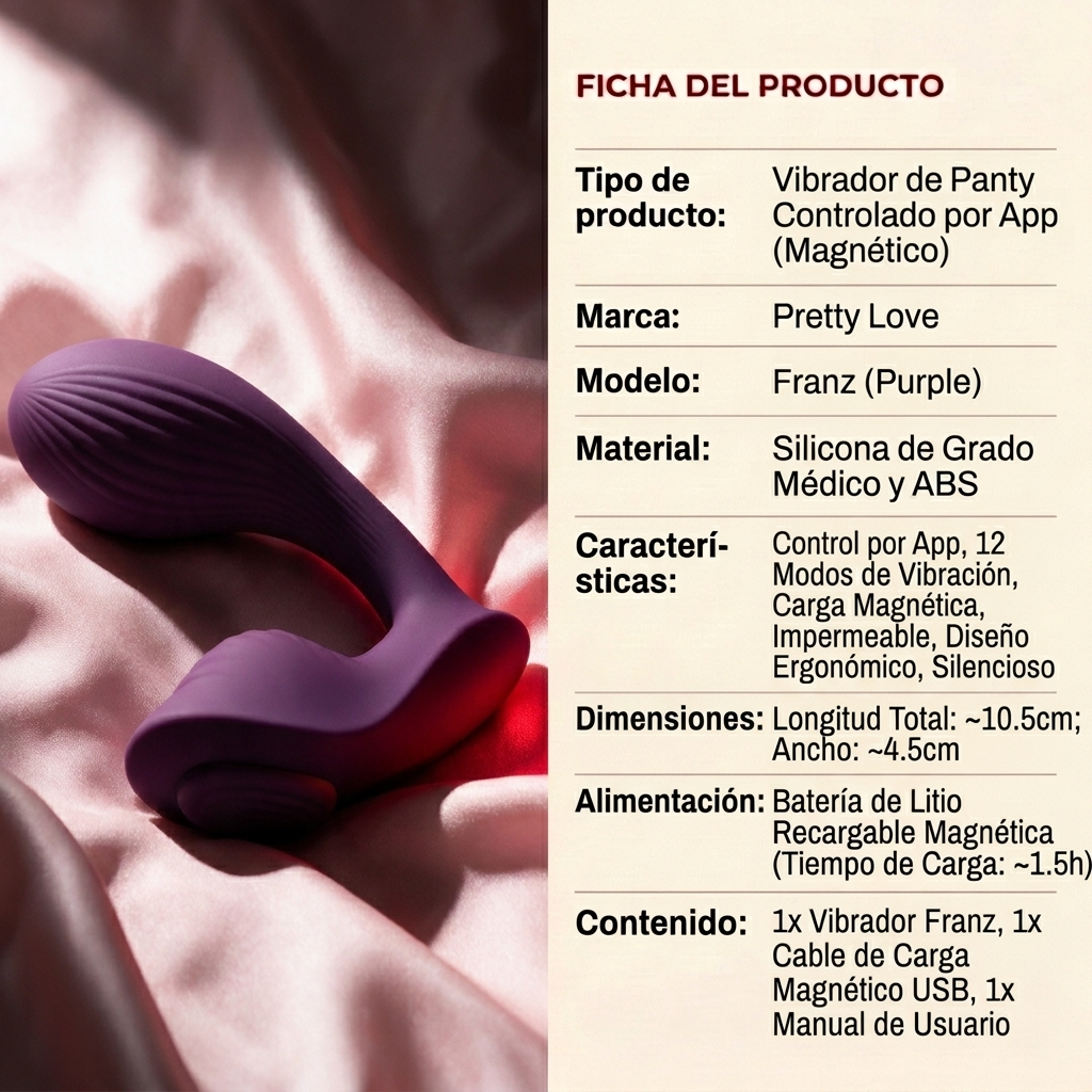 Pretty Love Franz Magnetic App-Controlled Panty Vibe - Purple