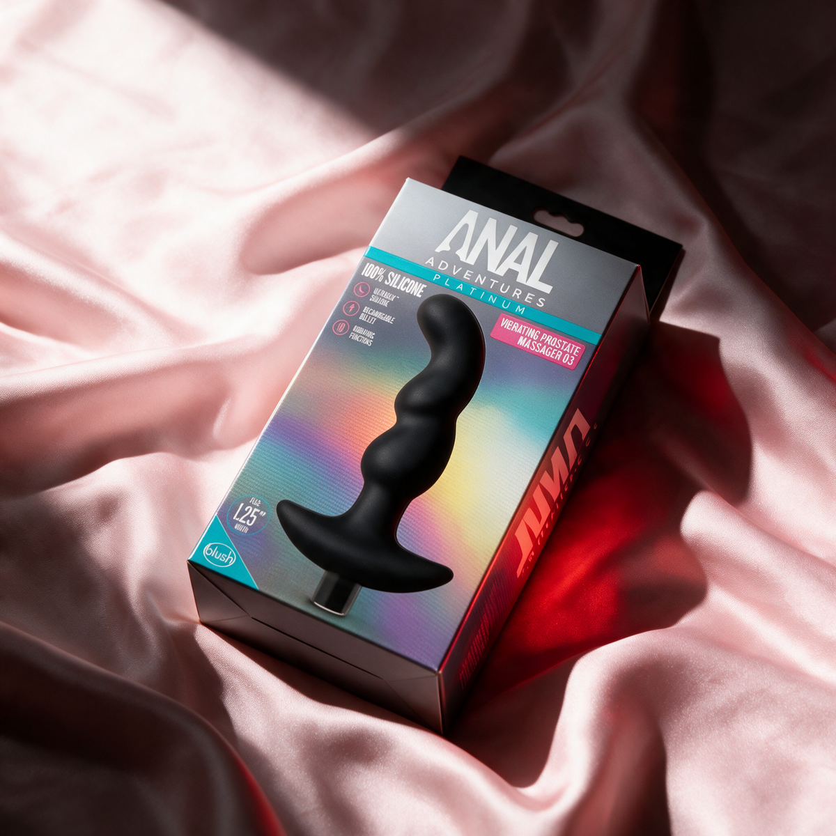Blush Anal Adventures Platinum Silicone Vibrating Prostate Massager 03 - Black