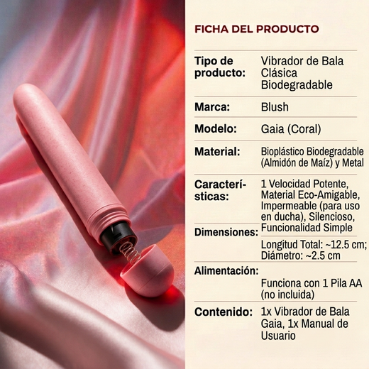 Blush Gaia Biodegradable Vibrator Eco - Coral