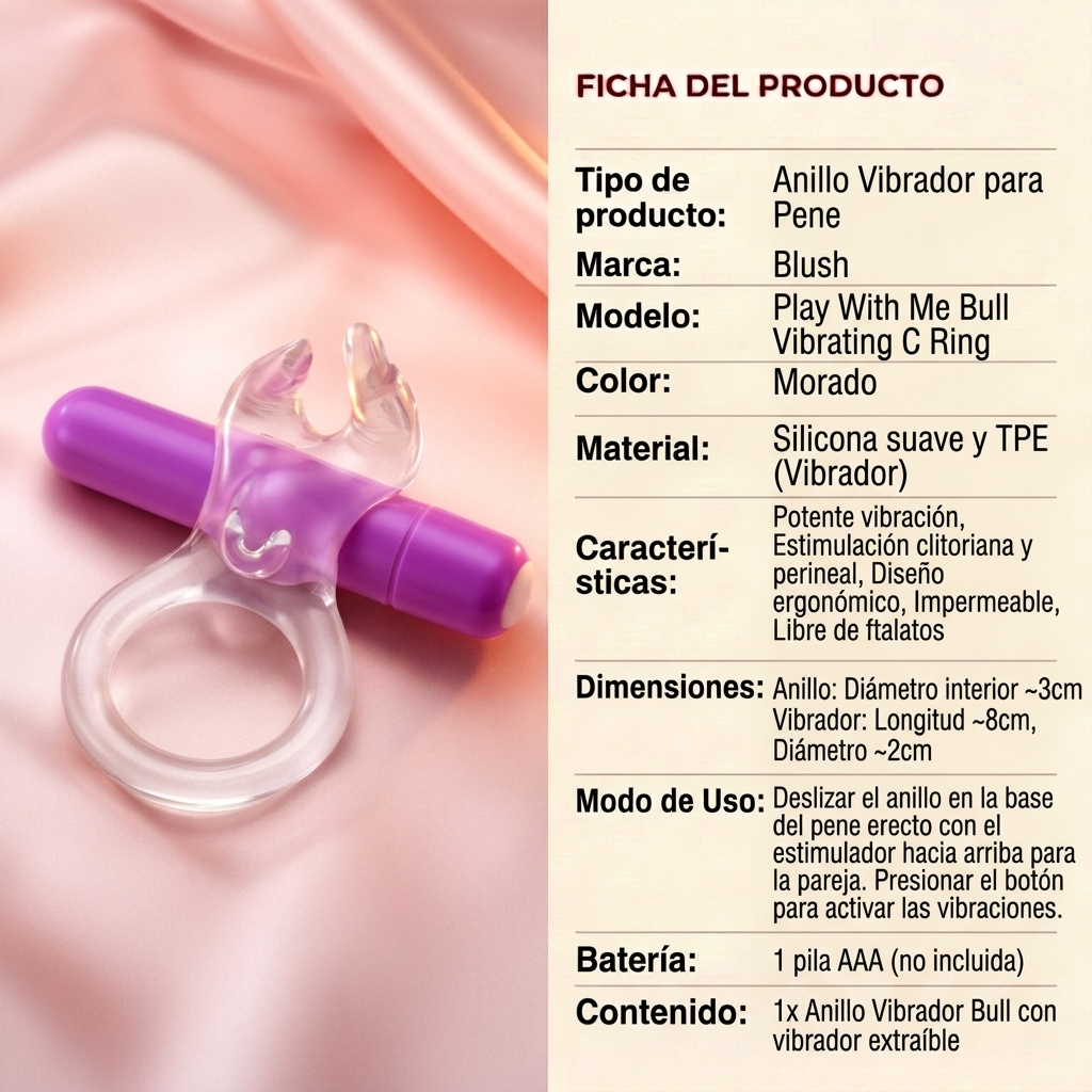 Blush Play With Me Bull Vibrating C Ring