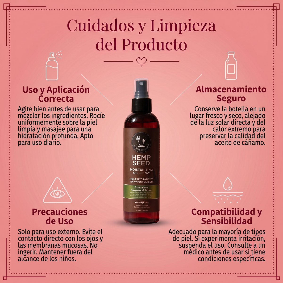 Earthly Body Moisturizing Oil Spray - 8 oz Guavalava