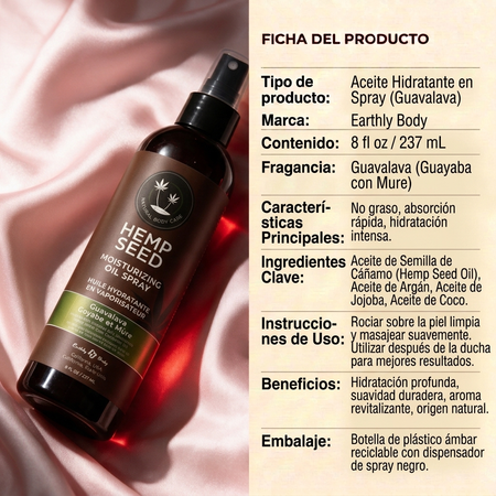 Earthly Body Moisturizing Oil Spray - 8 oz Guavalava