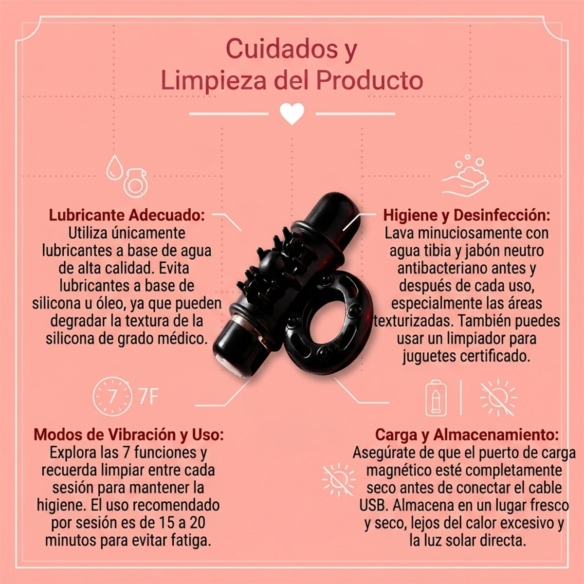 Nu Sensuelle Mate Ultra Bullet Ring Cockring 7 Function - Black