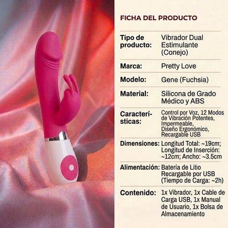 Pretty Love Gene Voice Controlled Rabbit - Fuchsia