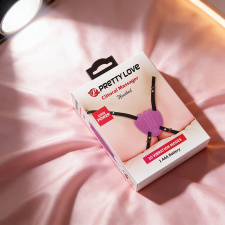 Pretty Love Heartbeat Strap On Clitoral Massager - Fuchsia