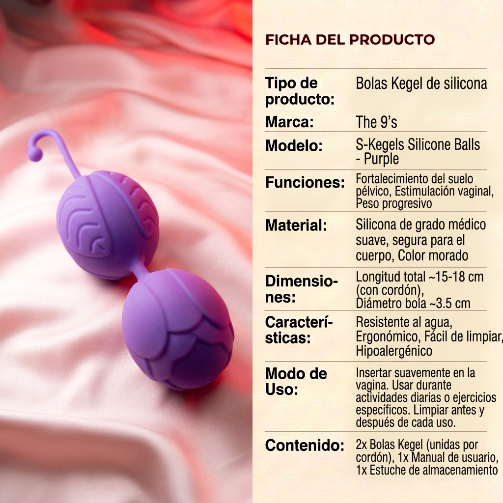 The 9's S-Kegels Silicone Balls - Purple